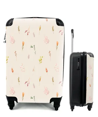 Produktbild von MuchoWow® Koffer Handgepäck Trolley Rollkoffer Kleine Reisekoffer mit 4 Rollen - Blumen - Pastell - Rosa - Cabin Size < 55x40x23 cm & 55x40x20 cm - Fotokoffer - Kabinenkoffer - Boardgepäck - Reise-Box - Reisekoffer - Reisegepäck - Koffer mit Bild - Trolley für Kinder