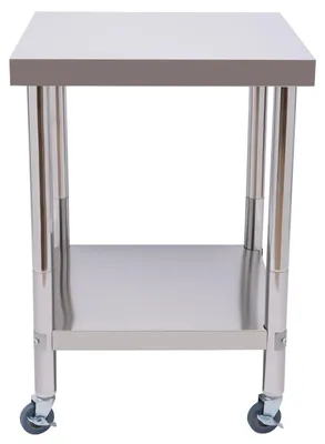 Immagine prodotto di Tavolo da lavoro in acciaio inossidabile - Tavolo da preparazione e lavoro per la cucina - Ripiano inferiore - 60x60x85 cm - Capacità di carico: 300 kg - Acciaio inossidabile 201 - Grigio scuro