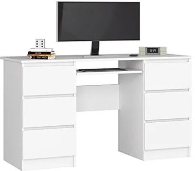 Produktbild von Famanu Schreibtisch mit Schublade und Tastaturablage - 135 x 77 x 50 cm