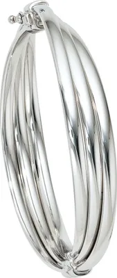 Produktbild von Armreif Armschmuck Armband 925 Silber rhodiniert oval Silberarmreif