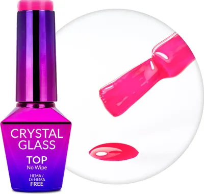 Produktbild von Farbiger Überlack ohne Abwischen, Crystal Glass Molly Nails Pink, HEMA/Di-HEMA-frei, 10 g