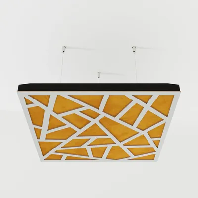 Obrázok produktu pre Sada štyroch akustických stropných panelov SKYROSS, materiál: zamat, rozmer: 50x50x5 cm, farba: biela/žltá