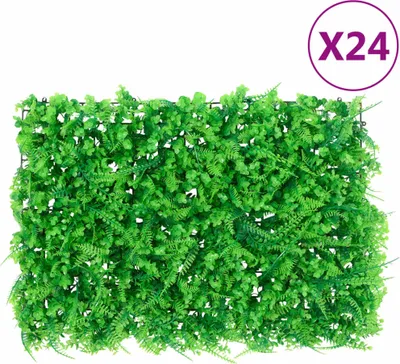 Obrázok produktu pre  Umelý plot z listov papradia 24 ks zelený 40x60 cm