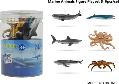 Produktbild von Recur R8015T Meerestiere B 6 Minifiguren Tubos-Röhren
