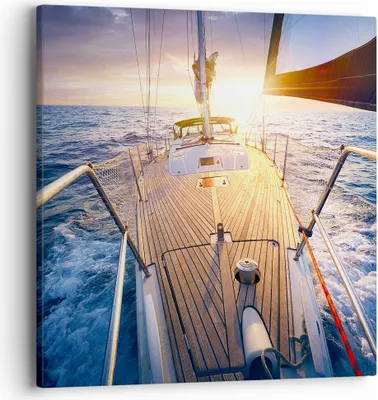 Produktbild von Bild auf Leinwand - Leinwandbild - Segelboot Meer - 40x40cm - Wand Bild - Wanddeko - Wandbilder - Leinwanddruck - Bilder - Kunstdruck - Wanddekoration - Leinwand bilder - Wandkunst - AC40x40-4076