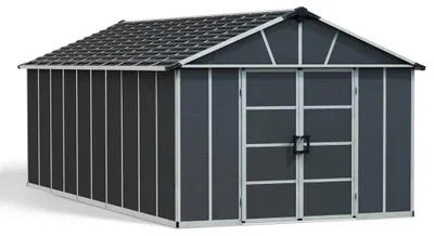 Produktbild von Palram - Canopia Kunststoff Gerätehaus Yukon 1121.3 inkl. Fußboden Dunkelgrau 643x332x252 cm