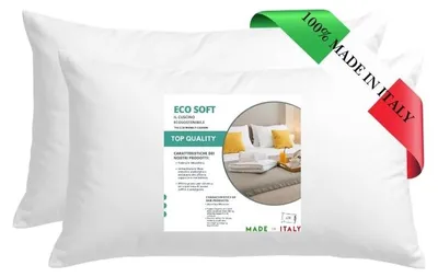 Obrázok produktu pre Sada dvoch mäkkých vankúšikov na posteľ, rozmer 40x80 cm, hypoalergénne, možné prať