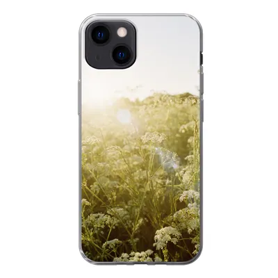 Produktbild von MuchoWow® Handyhülle Schutzhülle Hülle für iPhone 13 Blumen - Weiß - Frühling Silikon Softcase Handy Hülle - Karteninhaber