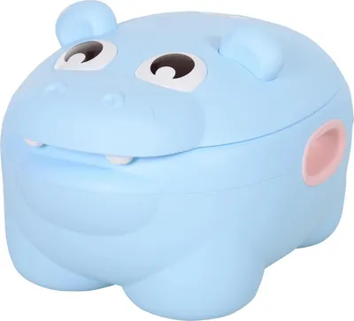 Produktbild von Babytöpfchen - 2-in-1 Kinder-Töpfchen - Herausnehmbare Innenschale - Nilpferd-Design - 40×30×23 cm - Blau
