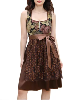 Zdjęcie produktu dla Elegancka midi dirndl dla kobiet - Sukienka na - Lekka i oddychająca