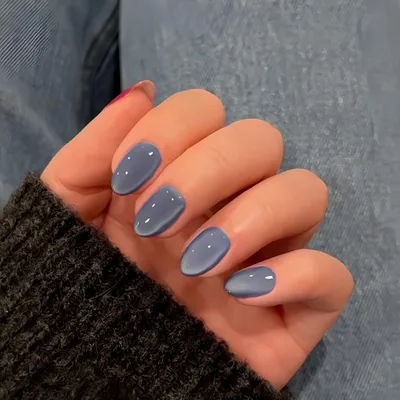 Produktbild von Künstliche Nägel Kurz Oval Dunkelblau Cat Eye Mandel 30 Stück