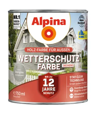 Produktbild von Alpina Wetterschutzfarbe 0,75 L steingrau