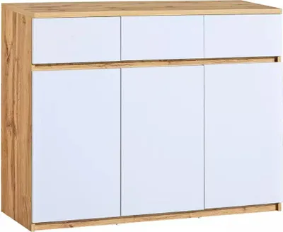 Image de Commode combinée CARYM - chêne wotan / blanc