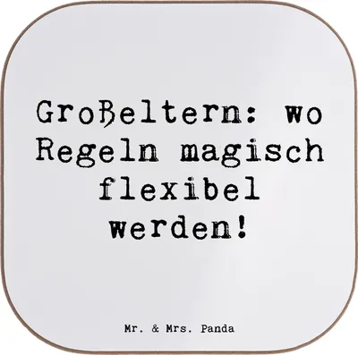 Produktbild von Mr. & Mrs. Panda Untersetzer für Gläser Spruch Großeltern Magie - Weiß - Geschenk, Enkelkinder, gläseruntersetzer, Familienleben, Coaster, herzerwärmende Sprüche, Freude