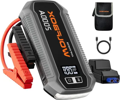 Image de Démarreur de secours - Batterie de démarrage - Appareil de démarrage d'urgence - Câbles de démarrage - Batterie externe - Courant de démarrage de 2000A