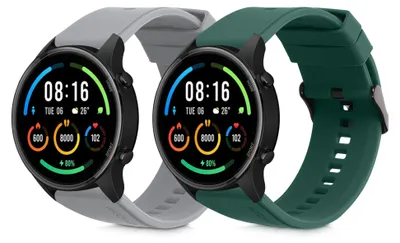Produktbild von kwmobile 2x Sportarmband kompatibel mit Xiaomi Watch S4/S4 Sport/S3/S2/Watch S1 Active/Redmi Watch 5 Active Armband - Fitnesstracker Band Set aus TPU