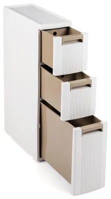 Produktbild von KOMFOTTEU Nischenschrank 18 cm breit, schmaler Nischenwagen mit 3 Schubladen