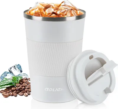 Produktbild von Aolieh Thermobecher Edelstahl Kaffeebecher Isolierbecher 380ml