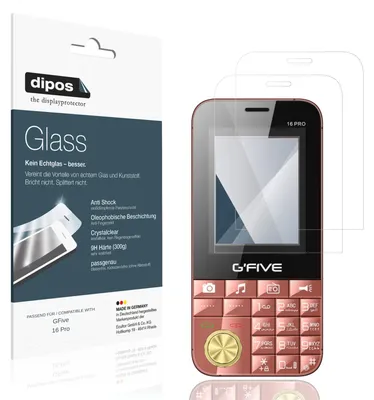 Produktbild von 2x Schutzfolie für GFive 16 Pro - Anti-Shock 9H Folie dipos Glass Kunststoffglas