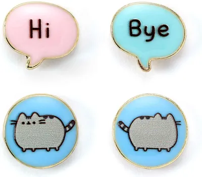 Produktbild von Pusheen Stud Ohrringe 2er-Pack Hi , Bye