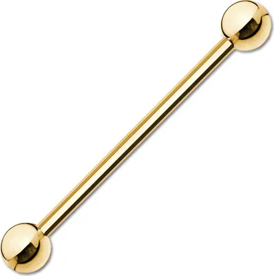 Produktbild von viva-adorno Barbell Piercing Stab Industrial Ohrpiercing Cartilage Stecker Hantel Edelstahl beschichtet Z310, 1,6x38x5mm, gold