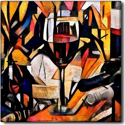 Produktbild von Coloray Uhr auf Leinwand 30x30 cm Wand Uhr Dekoration Wohnzimmer Segeltuch schwarze Hände -Weinkunstkunst