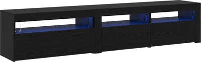 Immagine prodotto di vidaXL - Mobile TV 2 pezzi, colore nero, effetto legno di quercia, materiale: legno ingegnerizzato