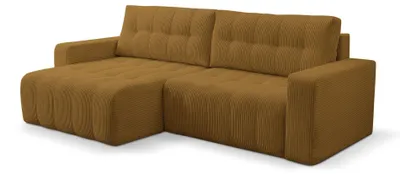 Produktbild von Selsey Maillo – Ecksofa mit Schlaffunktion & Bettkasten, Cord, Universal, Senfgelb