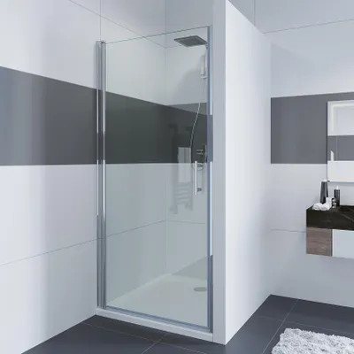 Produktbild von Duschtür 80cm Pendeltür Dusche Nischentür Drehtür Einzeltür Duschabtrennung Glas Schwingtür Nische,195cm Höhe