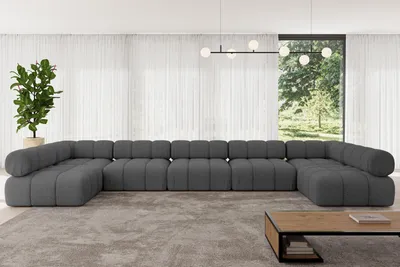 Produktbild von ALTDECOR Modulares Sofa Ecksofa in U-Form - Garvo-U3 - 475x190x70 cm Grau Corner modular Sofa Eckcouch Couch Wohnlandschaft Cauchsofa Polstersofa