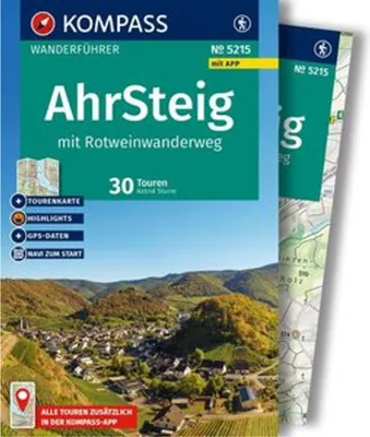 Produktbild von KOMPASS Wanderführer Ahrsteig mit Rotweinwanderweg, 30 Touren/Etappen mit Extra-Tourenkarte