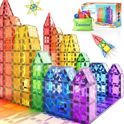 Produktbild von Magnetische Fliesen Kinderspielzeug STEM Magnet Spielzeug für Kleinkind Magnetische Blöcke Bauspielzeug Vorschule Lernen Sensorische Montessori