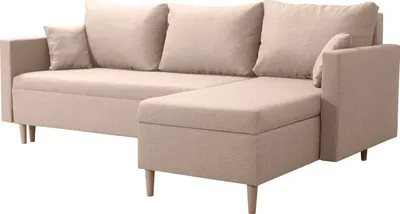 Produktbild von Beige Modernes Schlafsofa Ecksofa SCANDIK L + 2x Bettzeugbehälter