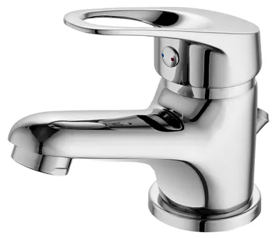 Produktbild von Waschtischarmatur ATHEN Chrom – Einhebelmischer für Waschbecken mit Ablaufgarnitur – Badarmatur aus Messing, modernes Design, einfache Montage