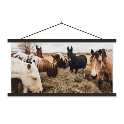 Produktbild von MuchoWow® Textilposter Tiere - Pferd 60x30 cm mit schwarzem Rahmen - Textilien