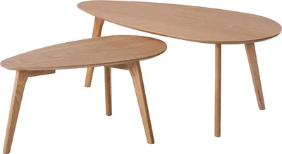 Produktbild von home24 Couchtisch-Set - 2-teilig - Eiche Teilmassiv