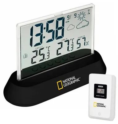 Obrázek produktu pro meteorologická stanice transparentní 14 cm černá 2-dílná