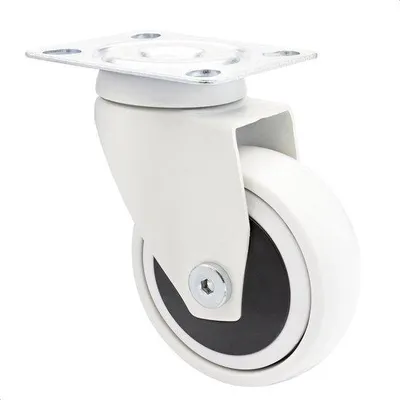 Immagine prodotto di WAGNER Design 3C - Rotella orientabile morbida - Diametro Ø 75 mm, bianca, cuscinetti a sfera, piastra di fissaggio, portata 75 kg - 01227601