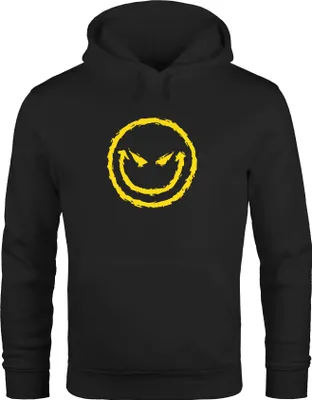 Produktbild von Hoodie Herren Evil Emoticon Sweatshirt mit Kapuze Kapuzenpullover Moonworks® schwarz L