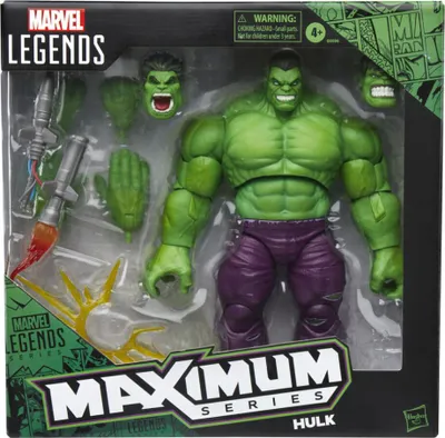 A Marvel Legends Hulk action figure in its packaging.