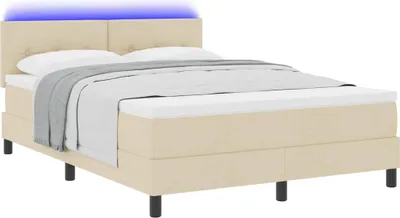 Obrázok produktu pre Posteľ s pružinovým rámom s matracmi Krémová 140 x 190 cm látka