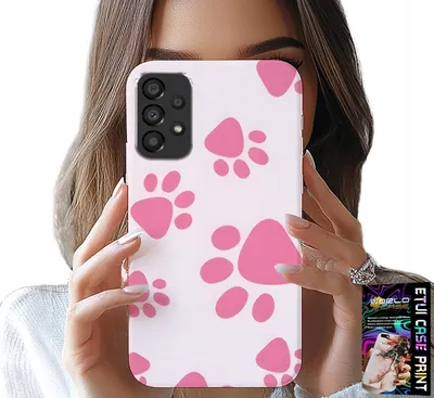 Produktbild von Hülle Für Samsung A52 / A52S - Rosa Hundepfoten, Rückseite, Cover