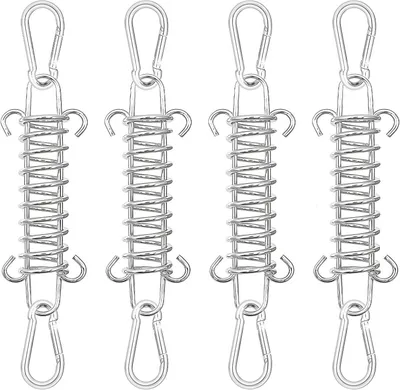 Produktbild von Spanner für Sonnensegel – Set mit 4 Stück – Spannfeder – Befestigung für Sonnensegel mit 8 Karabinerhaken – Edelstahl