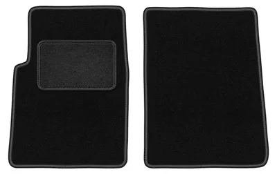 Produktbild von Velours-Fußmatten Vorne passend für Hyundai Galloper (Feld, Bj. 1991-2003) –  schwarz, passgenau, mit Befestigungen set 2 Stk. - STANDARD
