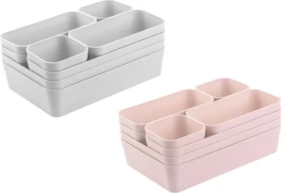 Produktbild von Gariella 2 x Schubladen Organizer 8-teilig Hellgrau+Rosa