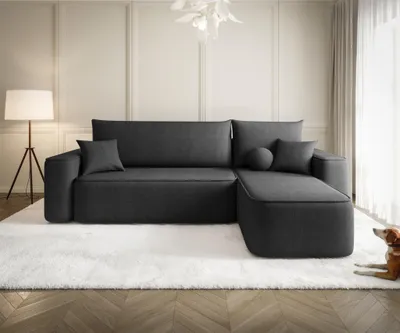 Produktbild von Ecksofa Schlafsofa Sofa AGEPO Stoff Curio Grafit Ottomane Rechts