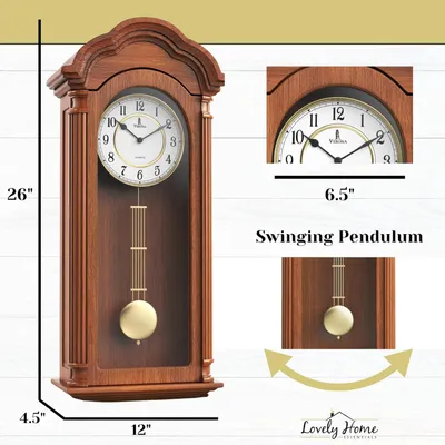 Produktbild von Wanduhren mit Pendel, batteriebetrieben - Große, hängende Wanduhr im Stil einer Standuhr, mit Pendel