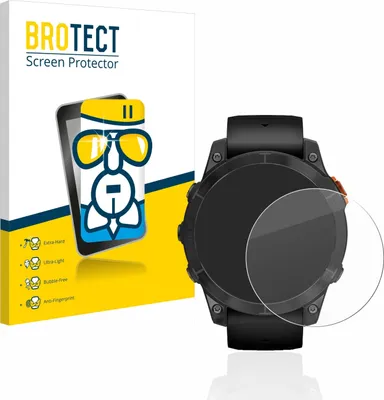 Produktbild von BROTECT Schutzglas für Garmin Fenix 7 Pro Solar (47 mm) Schutzfolie Panzer Folie Glas Display Schutz klar
