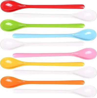 Produktbild von Kunststoff-Eierlöffel-Set 10-teilig bunt 19 cm