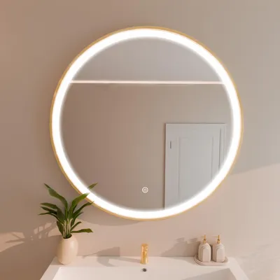 Zdjęcie produktu dla LOMAZOO lustro SOHO 100 cm, okrągłe, złote, LED